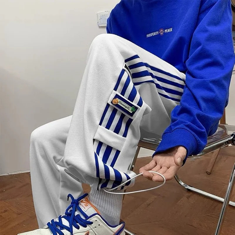 Sweatpants For Men Harajuku Cotton Goth Tracksuit Bottoms Trousers Wide Leg Hip-hop Sport Loose Elastic Y2k Male Sweat Pants