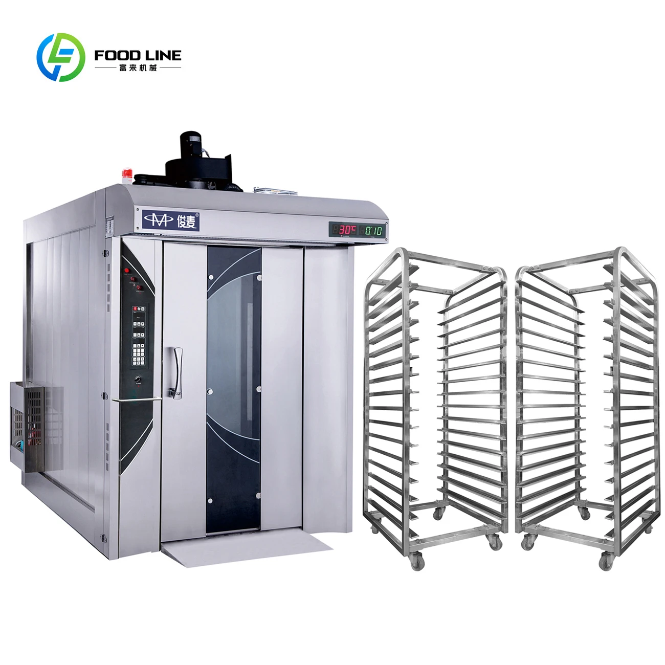Customized Pita Toast Commercial Large Capacity Bread Factory Rotary Oven with Steam Trolley Made in China
