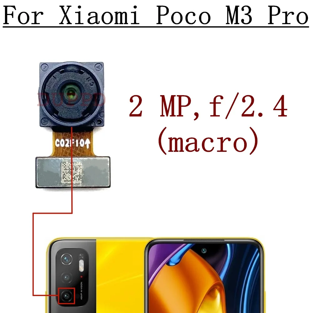 Front Back Camera For Xiaomi Mi Poco M3 Pro M3Pro Frontal Backside Small Rear Selfie Camera Module Replacement Spare Parts