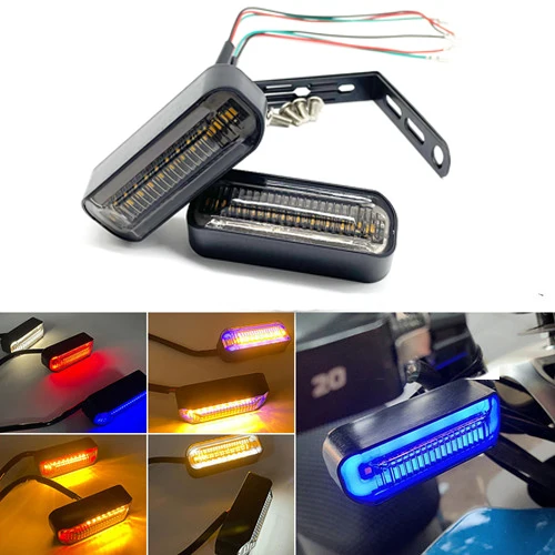 2 Pcs Motorcycle Turn Light 12V Signal Indicator Led Daytime Running Water Turn Light Turning Lights Motorcycle Warning Light