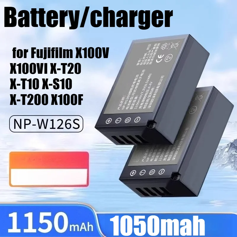 1150mAh NP-W126S/W126s Li-ion Battery for Fujifilm X100V X100VI X-T20 X-T10 X-S10 X-T200 X100F Camera Rechargeable Replacement