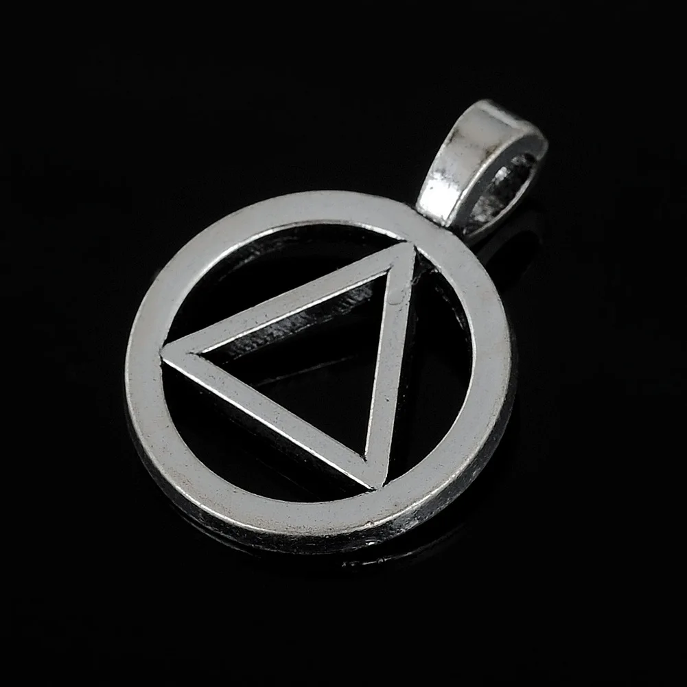 8Pcs/Lot Tibetan Silver AA Alcoholics Anonymous Recovery Sobriety Triangle Symbol Charms Pendant for Jewelry Making Accessories view 4