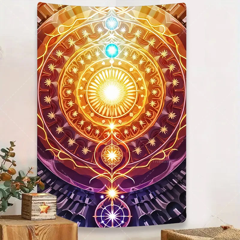 

1pc Wall Tapestry Mandala Tapestry - Boho Sunburst Design for Yoga & Meditation Space Decor