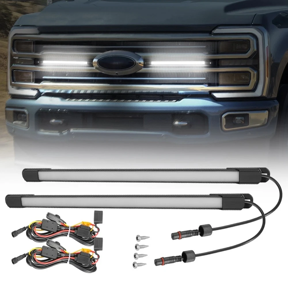

For Ford 15-up F150 F250 F350 Raptor LED Grill Accent Light Bar DRL Grille Light 2IN1 LED Truck Bed Light Kit 132 White LED