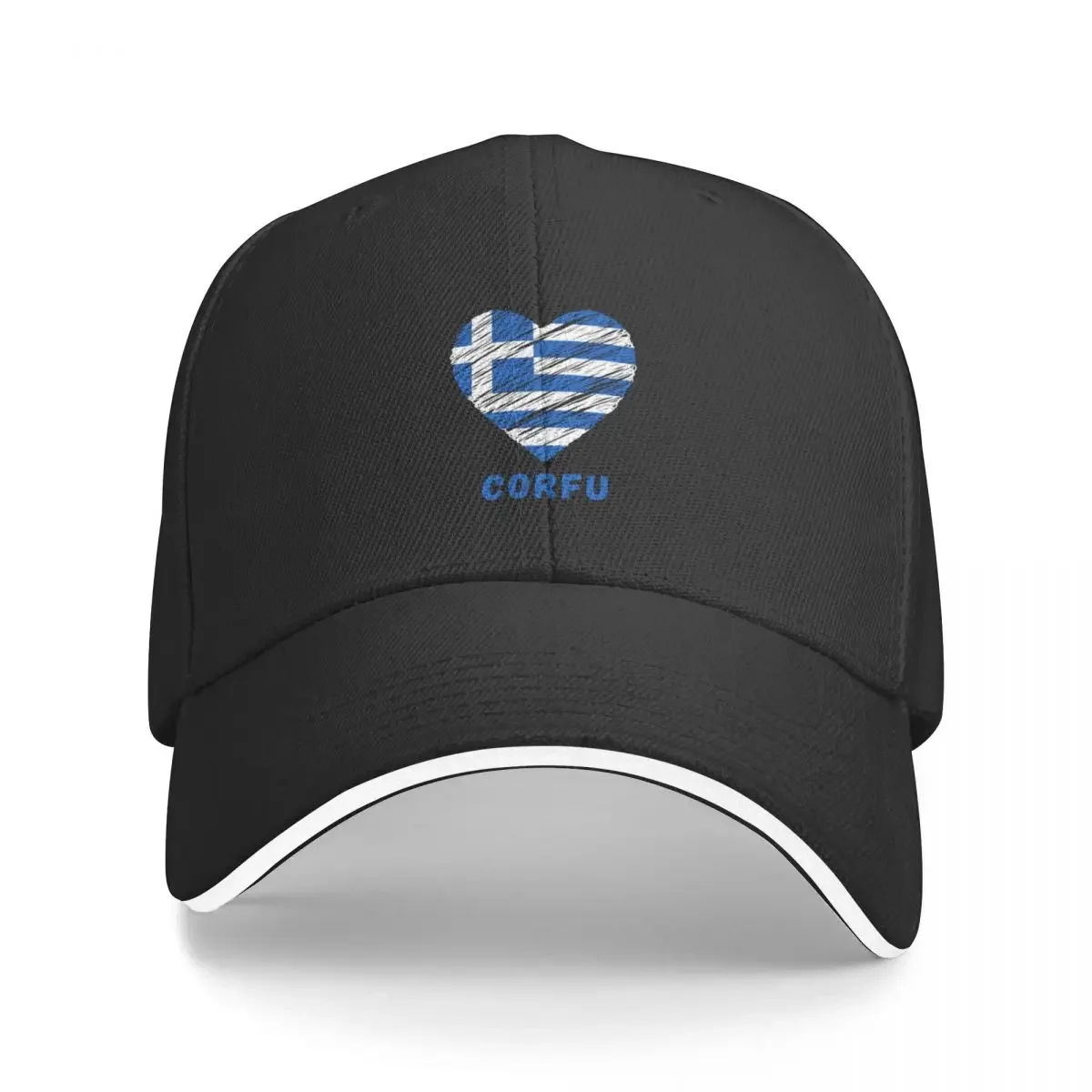 

Love Corfu Greece Baseball Cap Sports Cap Golf Hat Man Vintage Hat Man Luxury Golf Women Men's