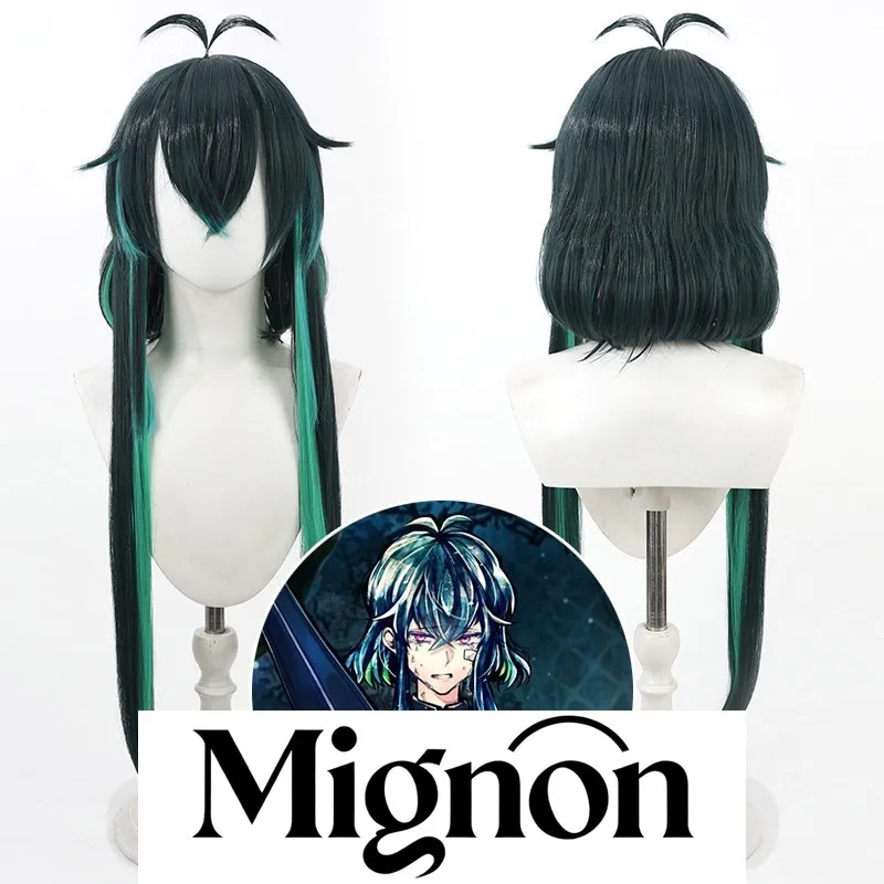 

Демон принц кошки дьявол Бастиан парик для косплея разноцветные блики длинные бакенбарды кожи головы подарок на Хэллоуин