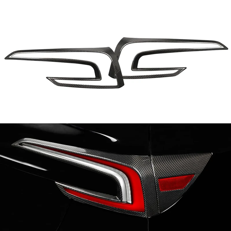 Real Carbon Fiber For Tesla Model 3 Highland 2024 Car Tail Light Cover Rear Brake Light Guard Trim Exterior Accessories