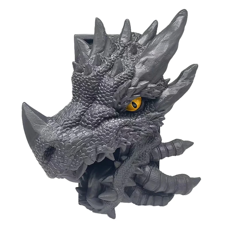 A19E-Dragon Book Holder Friar Dragon Bookends Book Ends, Suporte para livro de resina de 7 polegadas