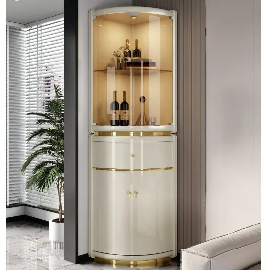 Living room beige wine cabinet selected modern simple multi-functional locker, entrance cabinet European style wind panel wood