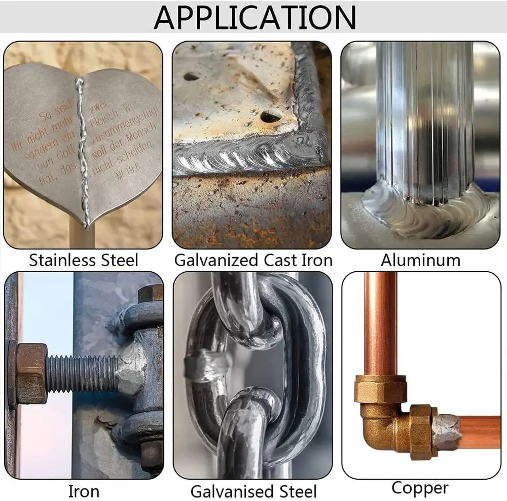 Barras de varillas de soldadura de alta calidad, baja temperatura, alambre con núcleo de fundente de aluminio, acero, cobre, herramienta de