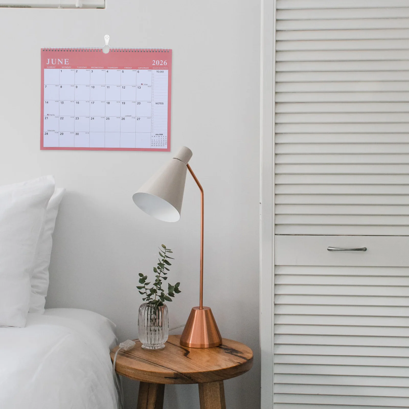 

2025-2026 Wall Calendar Large Print Thick Paper Vertical Yearly Planner for Family Classroom Event Tracking Aesthetic Wall