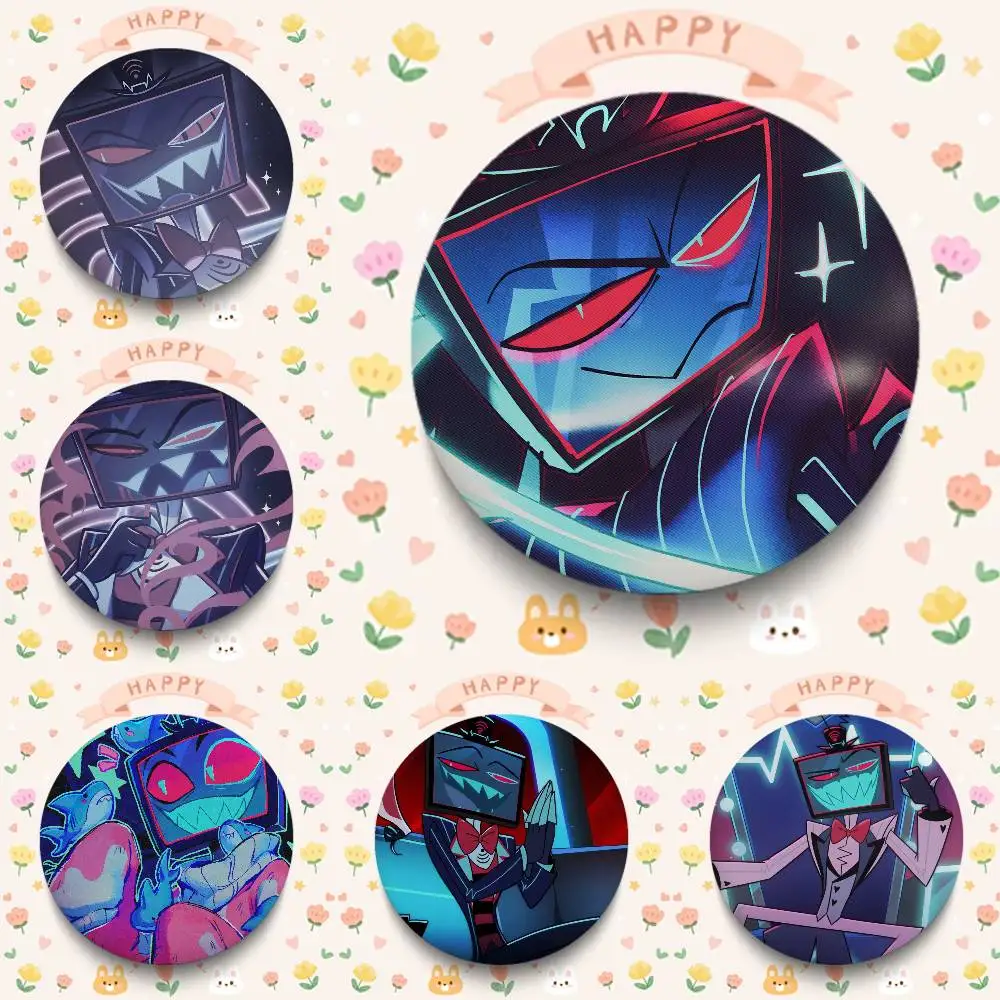 H-Hazbin VOX H-Hotel Trust Us Badges 25 32 44 58 75 Mm Round Cosplay Pin Bag Decor Fans Collect Friends Gifts Brooch Souvenir