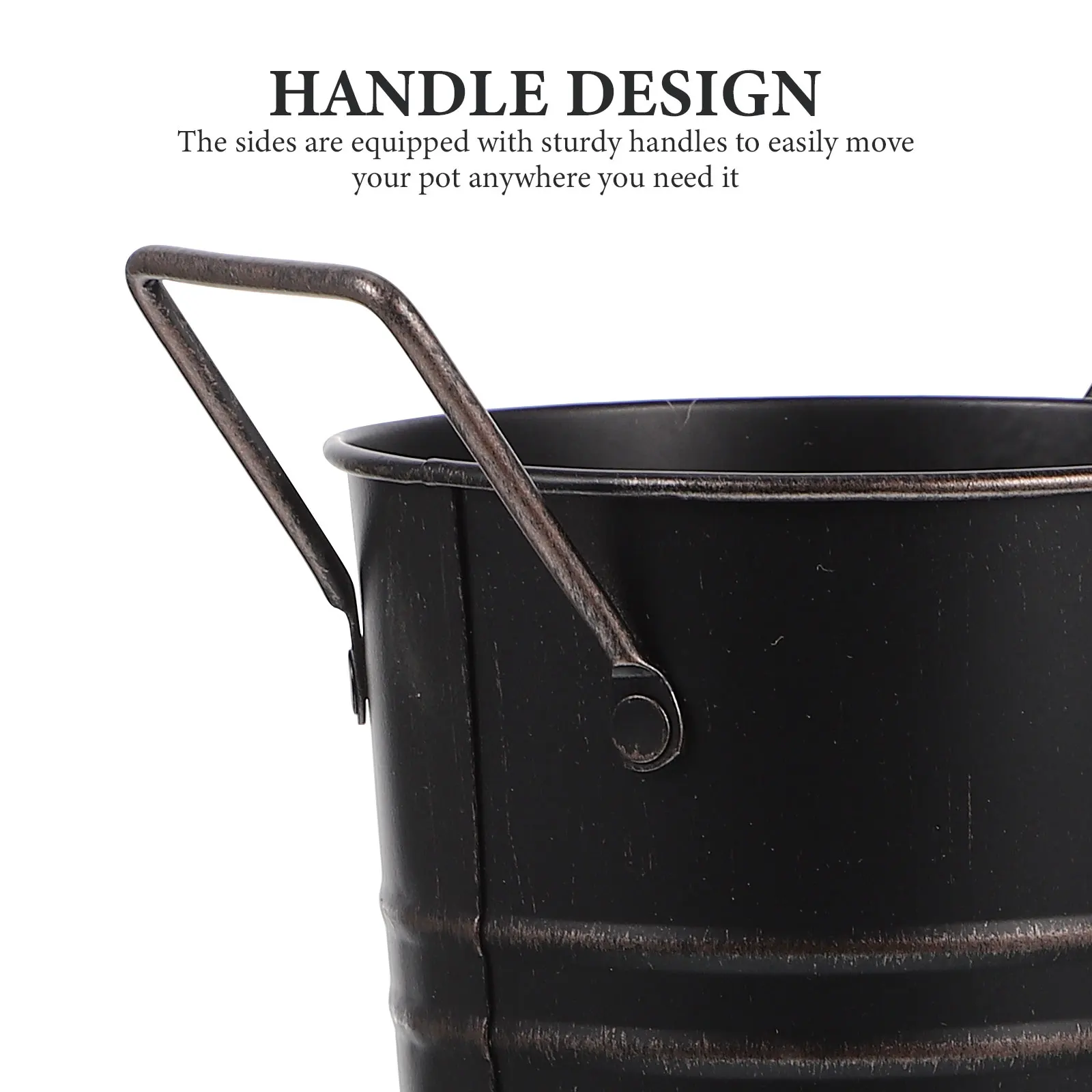 

Leak Proof Flower Bucket Vintage Metal Vase Rustic Decorative Jug for Home Arrangement Iron Flower Pot