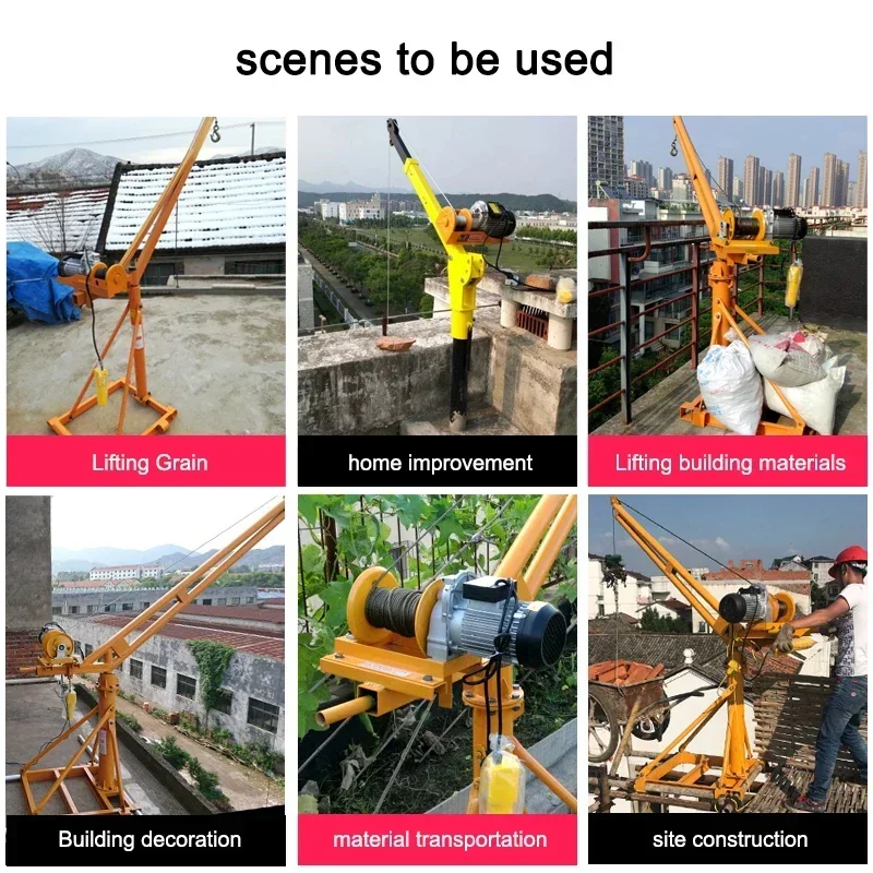 1000kg Load New Crane Hoist Home Decoration Electric Hoist 220V Small Fast Clutch LiftEr Winch
