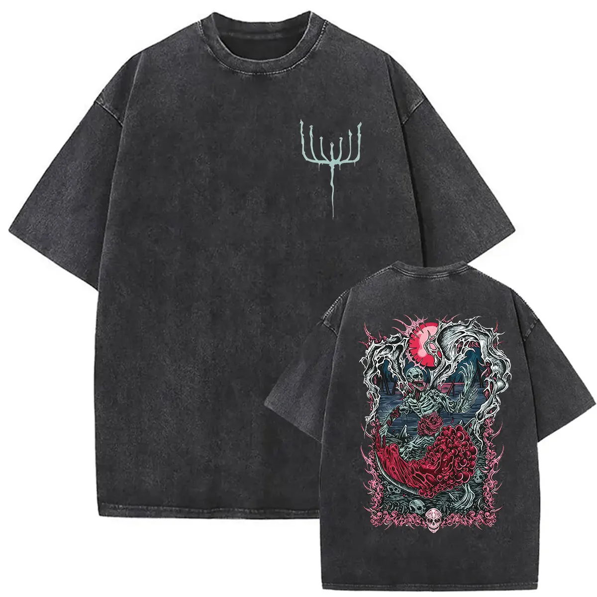 Vintage Washed Game Bloodborne Lady Maria Grafik-T-Shirt Herren Gothic Mode Kurzarm-T-Shirt Mann Cosplay Kleidung T-Shirts – Detail 5