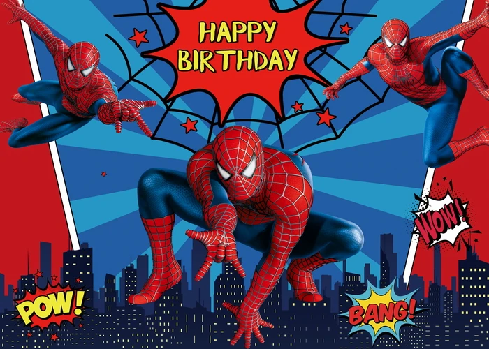 Disney Spiderman Theme Birthday Party Background Cloth Children\'s Party Decoration Supplies Layout Background Curtain Background