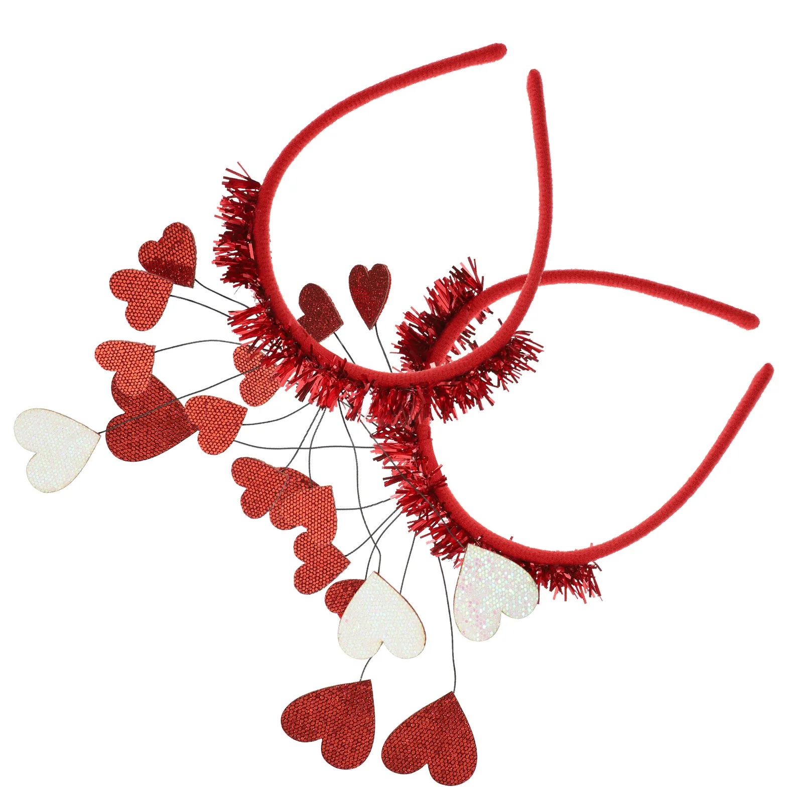 

2Pcs Heart Shaped Hairband Lovely Lightweight Design for Valentine's Day Party Wedding Stage Performance Use Creative Attractive