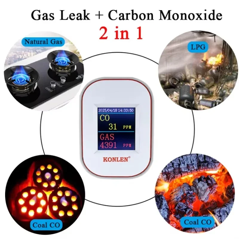 smart carbon monoxide detector alarm with anti-lock braking system (abs) and smart carbon monoxide monitor featuring a color