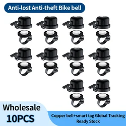 10 Sets Copper Air Tag Bike Bell Horn Included Smart Tag With MFi Certification For Find My App Bicycle Anti-theft Accessories