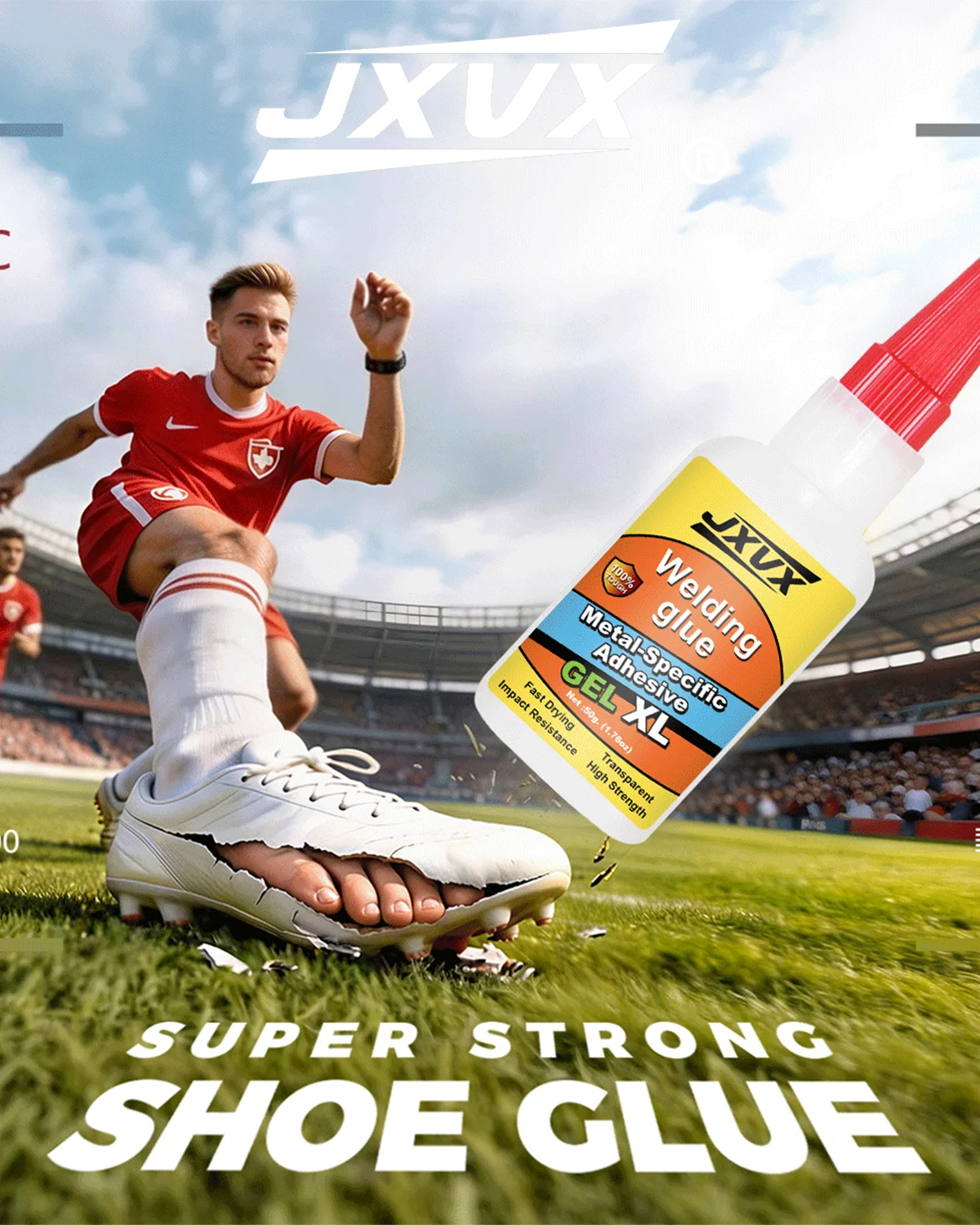50g Transparent Shoe Repair Glue, Transparent Shoe Repair Adhesive, Strong Low-Odor Adhesive, Soft Resin Glue for Fixing Worn Shoes or Boots, Quick Drying