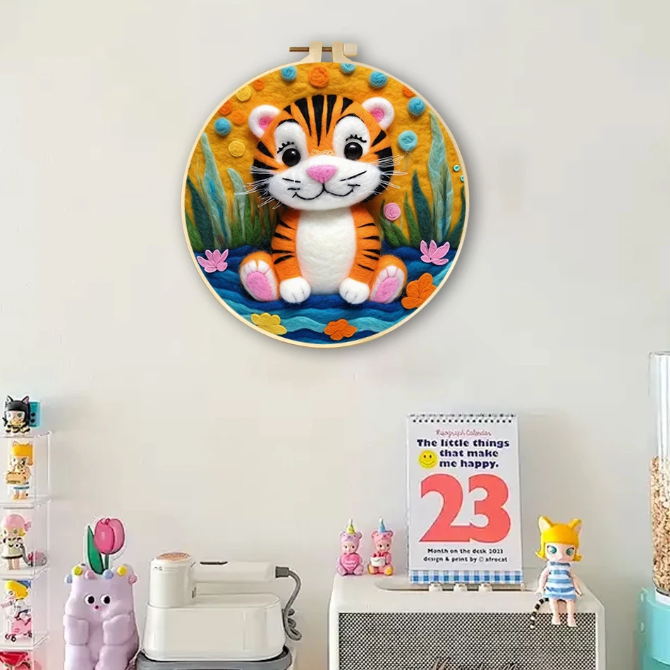 SDOYUNO Wool Felt Painting Wool Felt Package Beginners Painting animals Knitting Wool Cross Stitch Wool Fleece For Felting Gift
