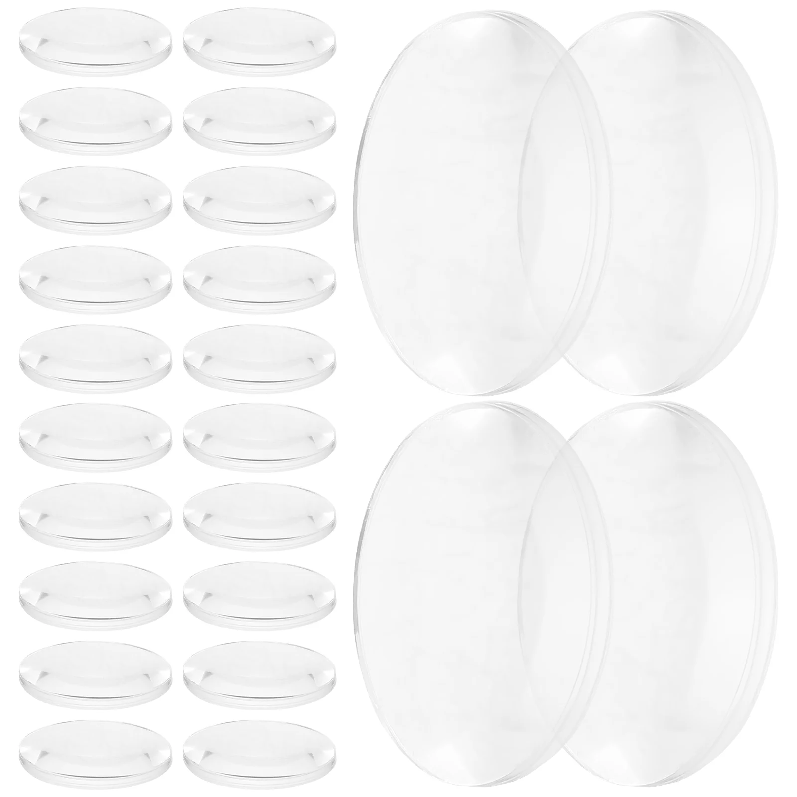 60 Pcs Biconvex Lens Optical for Teaching Double Magnifying Glasses Transparent Physics Tools Aids