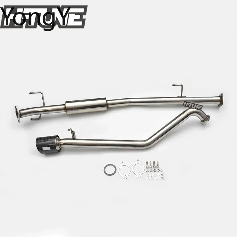 Catback Exhaust System MID Pipe Single Carbon Tail Muffler Down pipe For Hilux VIGO 04-15 1KD-FTV / 2KD-FTV