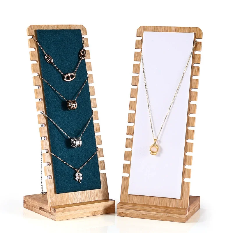 Bamboo And Wood Necklace Display Frame Pendant Jewelry Storage Display Frame Jewelry Necklace Pendant Display Shooting Props image 4