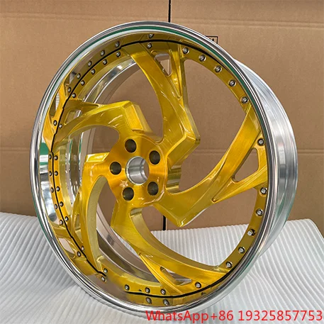 18 19 20 21 22 23 24 26 Inch Deep Dish Custom Forged 2-piece Gold Plated Car Wheels Aluminium Alloy for