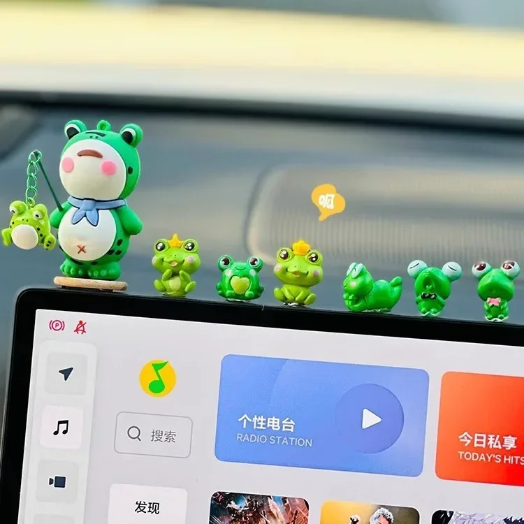 Car Interior Decorations Solitary Frog Ornament Car Supplies Center Console Cute Stress Relief Frog Give A Gift To A Girl