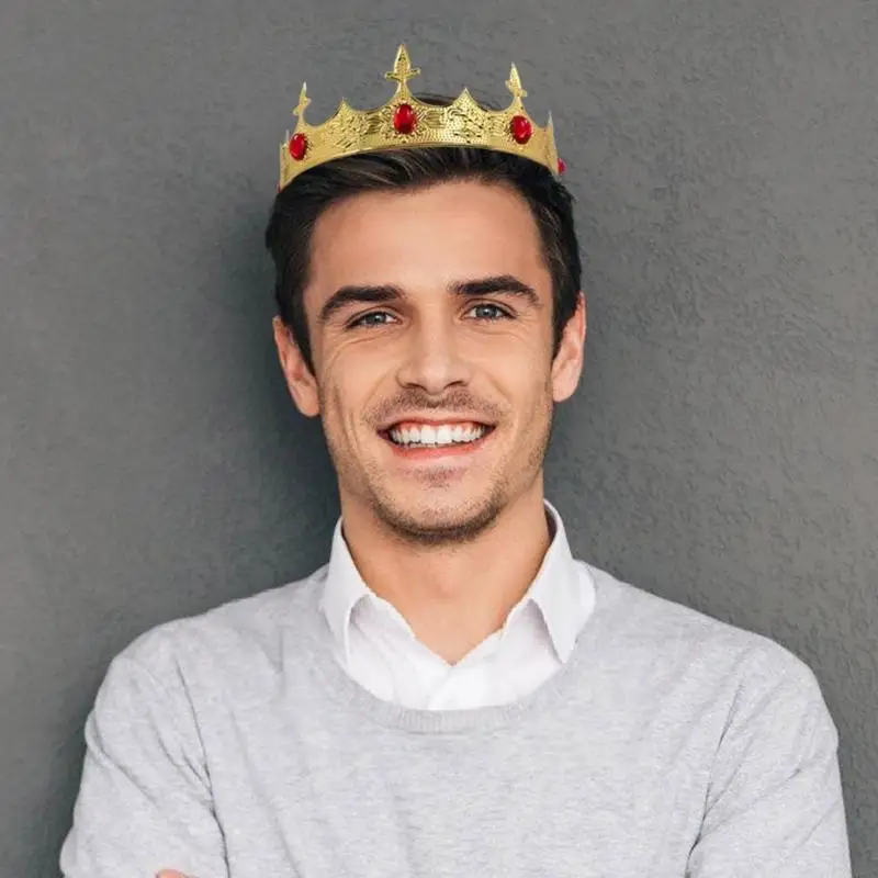 

A5YC Adult Regius King Crowns Ancient King Headdress Adjustable King Headwear