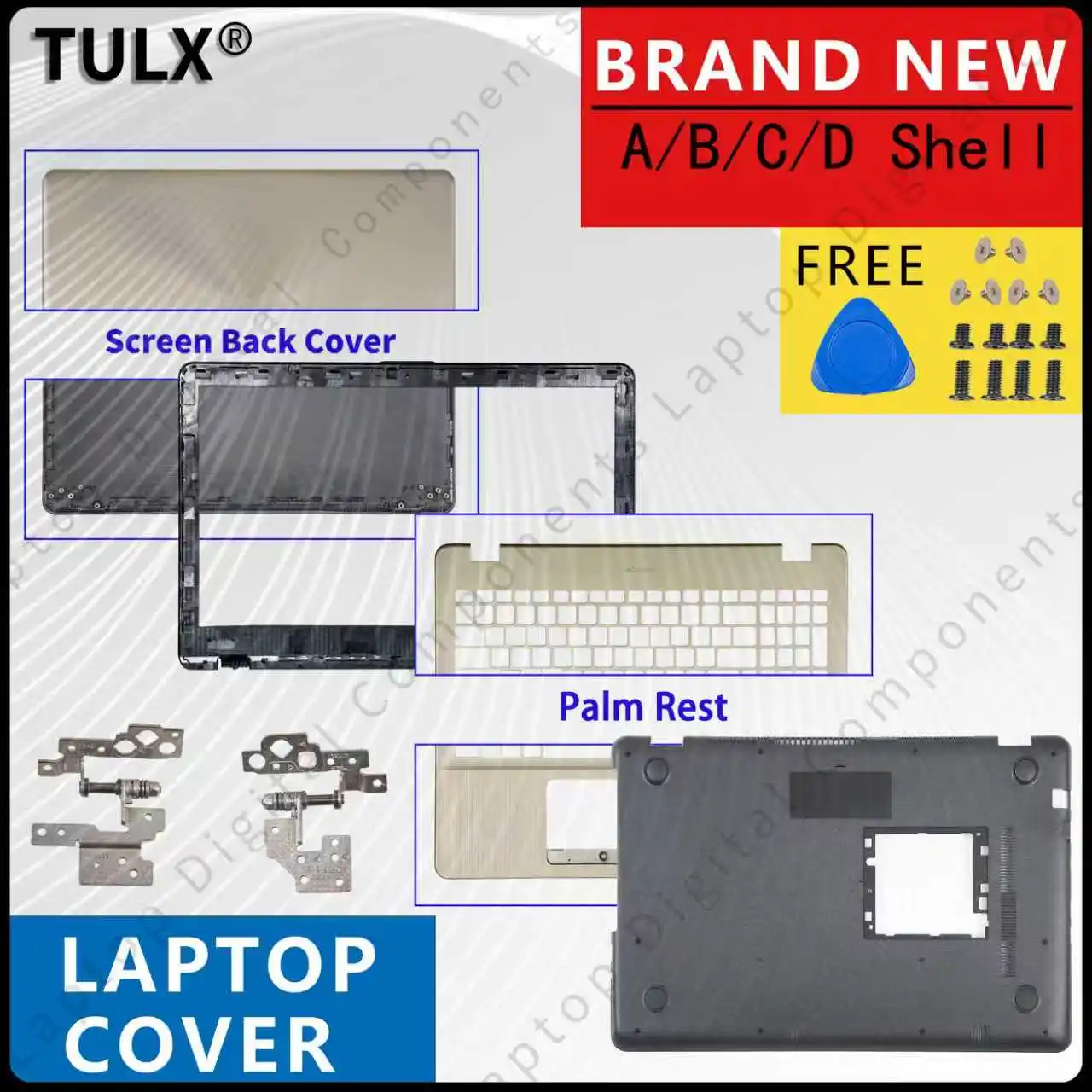 

Новый чехол для X542U X542 X542UR A580 F580 FL8000 FL8000U, задняя крышка ЖК-дисплея, передняя панель, петли, упор для рук с клавиатурой