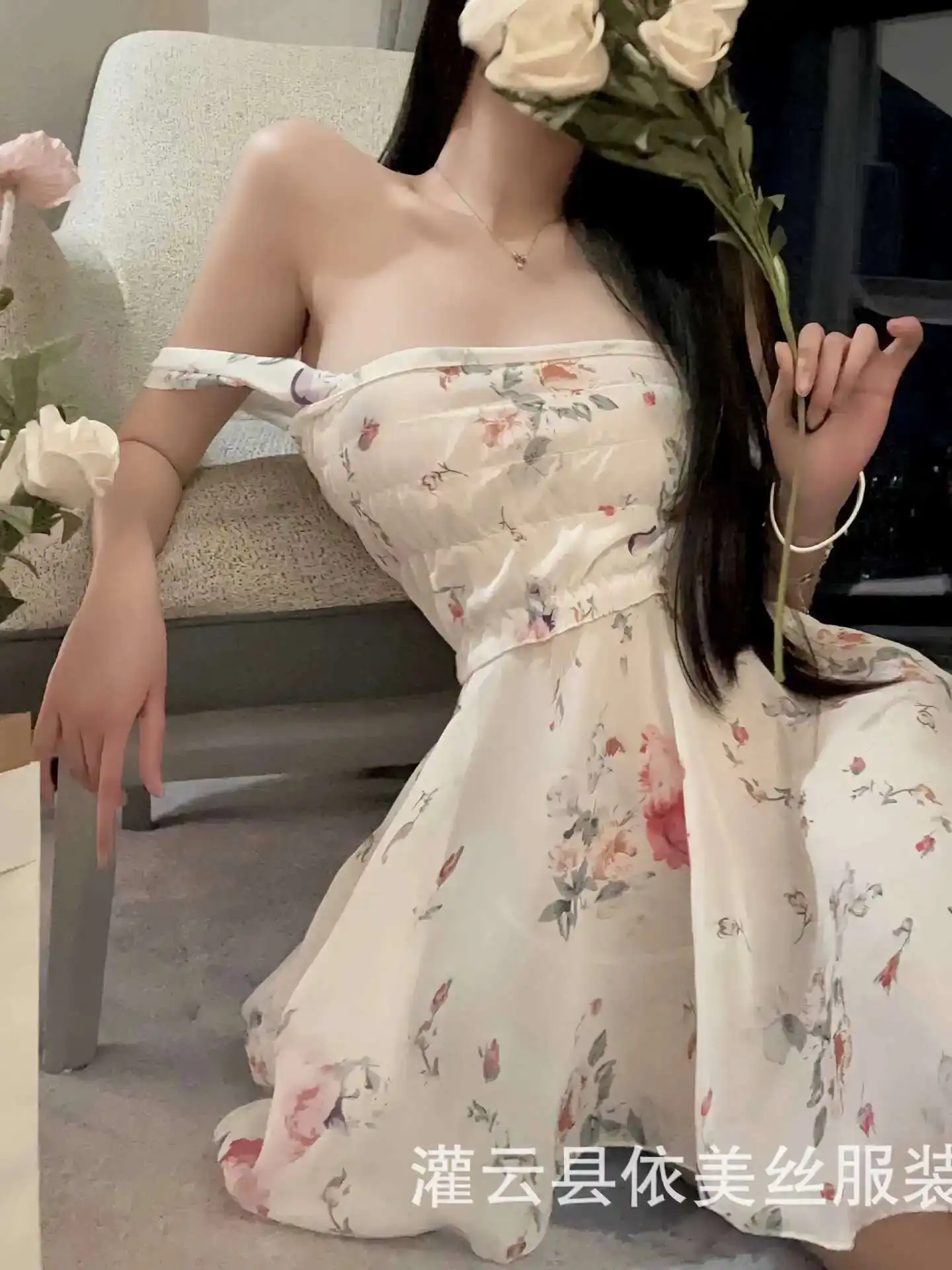 Dolce moda mini abito serbatoio dolce donna coreana sexy puro desiderio per flirt floreale vestito piccante caldo elegante 2025 nuovo Top 4YSF