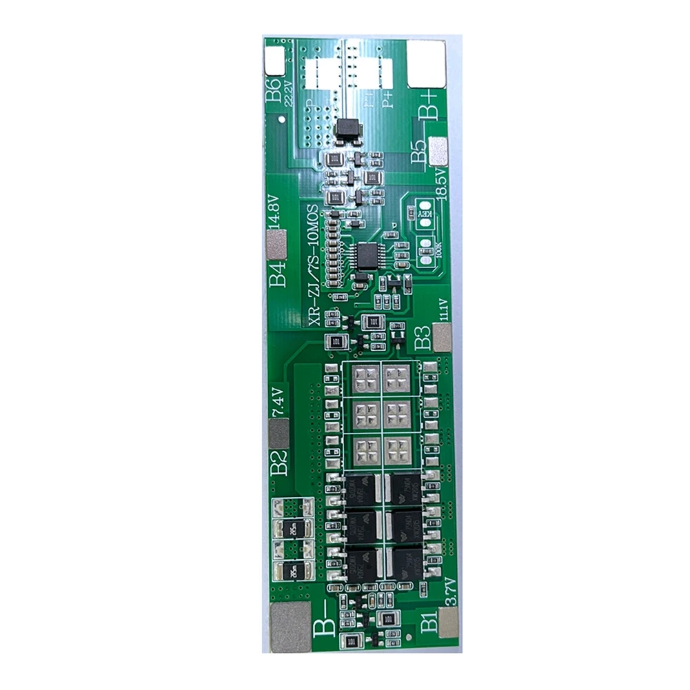 BMS 7S 24V Li-Ion 18650 Battery Packs Charge Board with Balance Equalizer Function Common Port for Power Bank(15A)