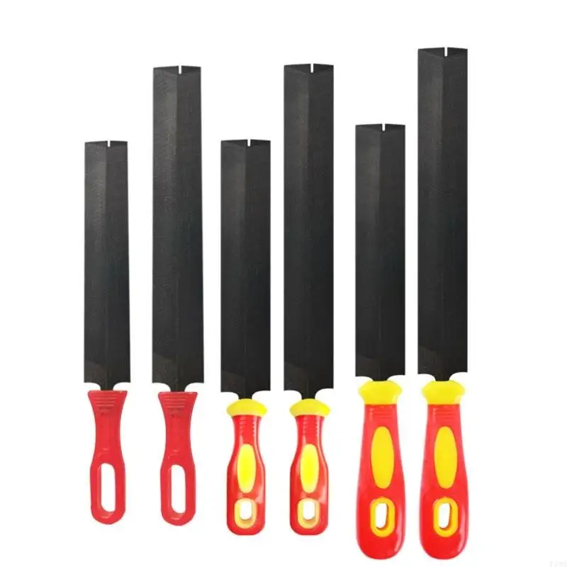 F19B Durable High Carbon Steel Woodworking File Sharpener Triangular Design For Accuracy Edges Red Grip Length