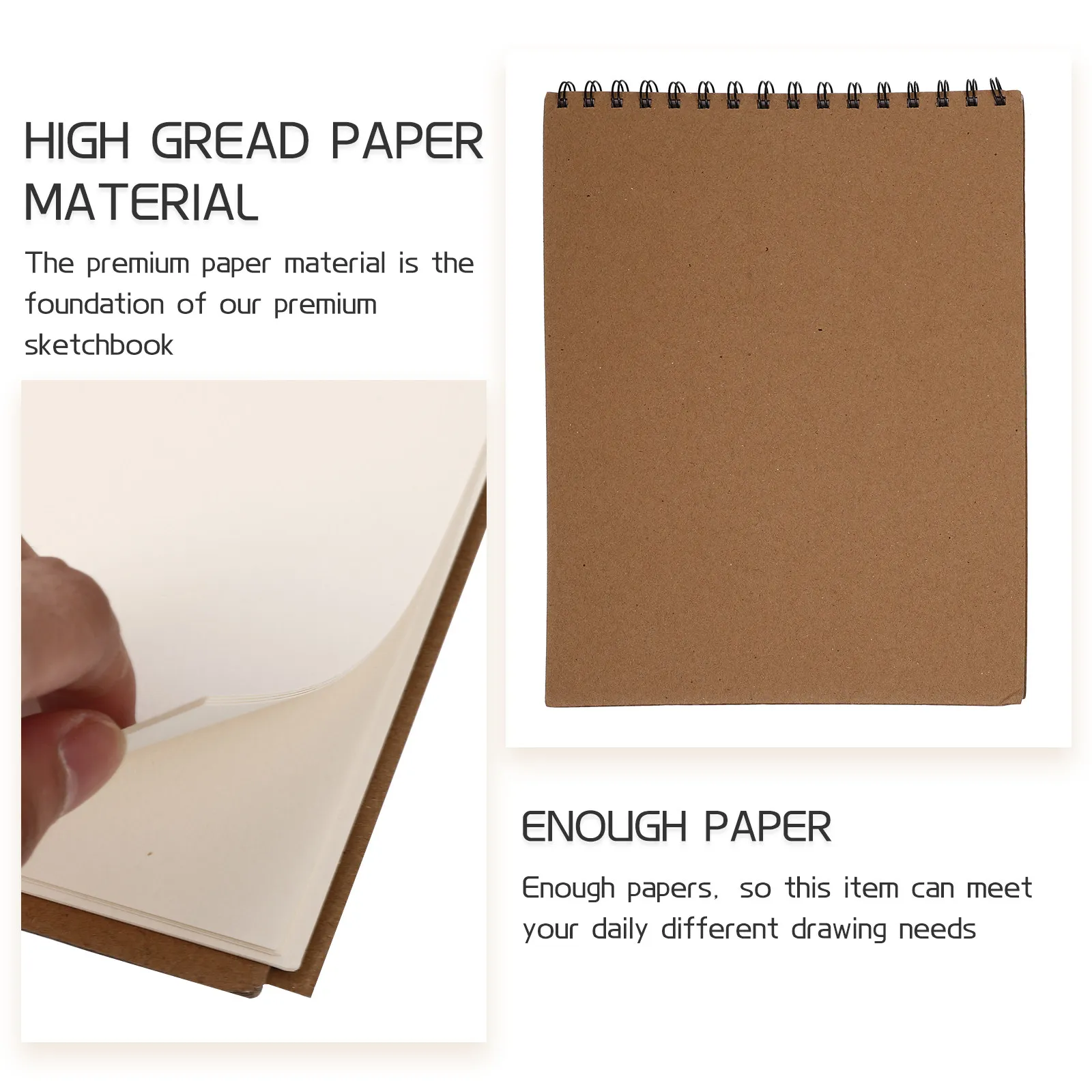 2Pcs Multipurpose Blank Sketchbooks Premium Paper Drawing Pad Painting Supplies Simple Style Coil Design Students Art Notebook