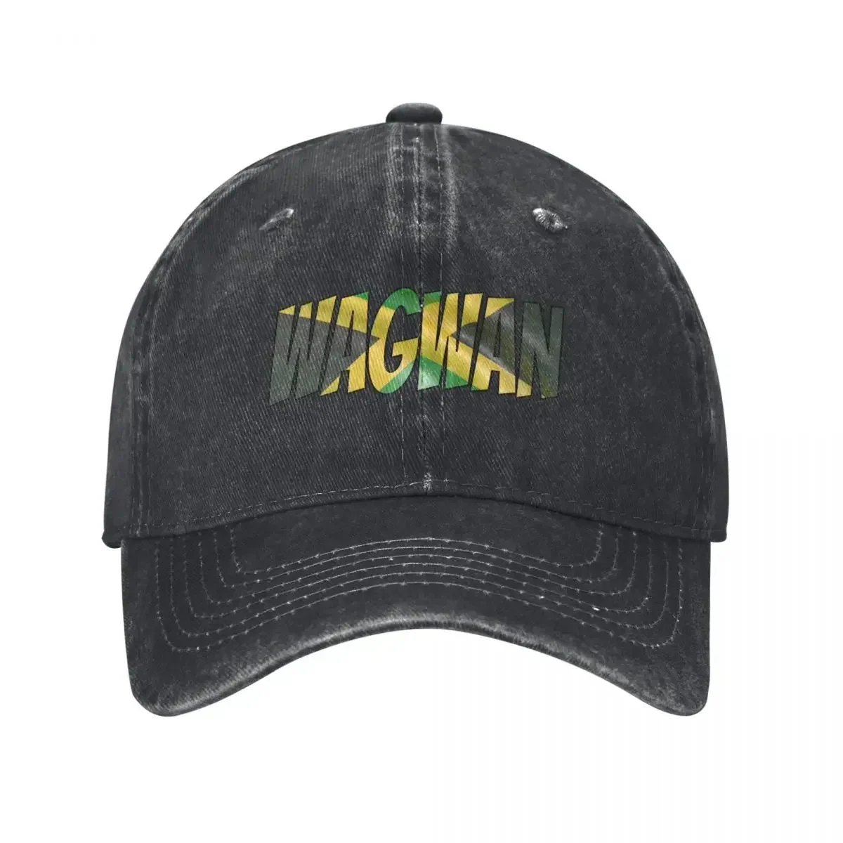 Jamaican Sayings - Wagwan, Jamaican Slang, Jamaica, Flag, Quotes Baseball Cap Icon Beach Hat Golf Cap Birthday Man Women's