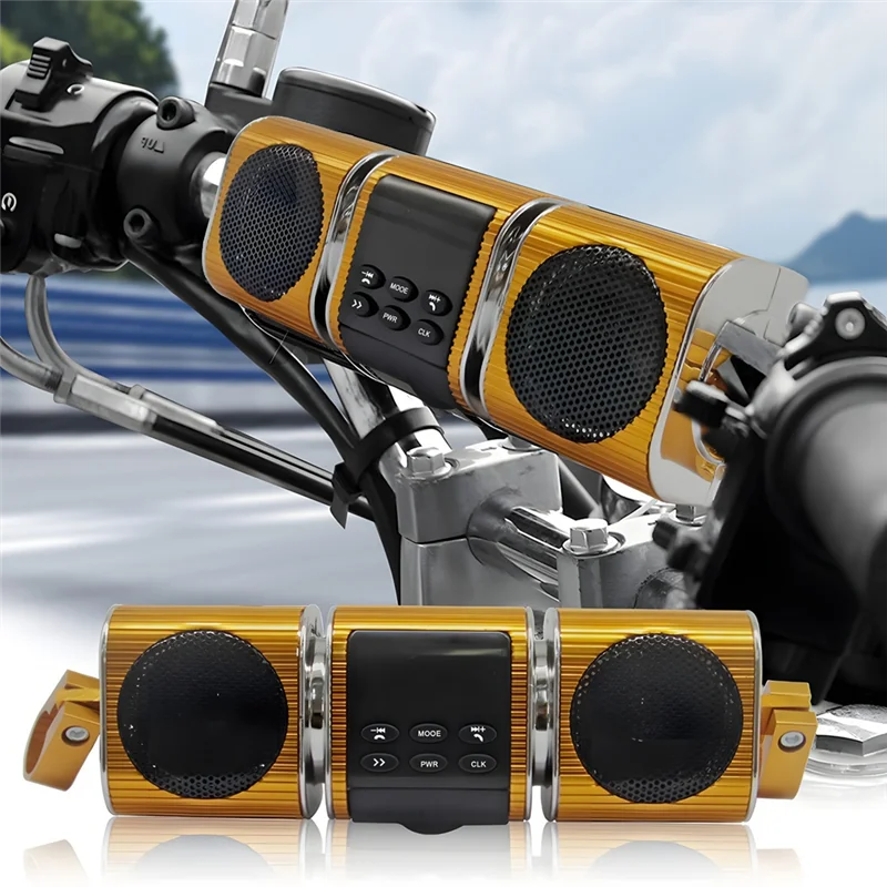 A30P-Motorcycle Speakers With Built-In Amplifier Wireless USB & AUX Inputs FM Radio 12V MP3 Player For Off-Road Bikes