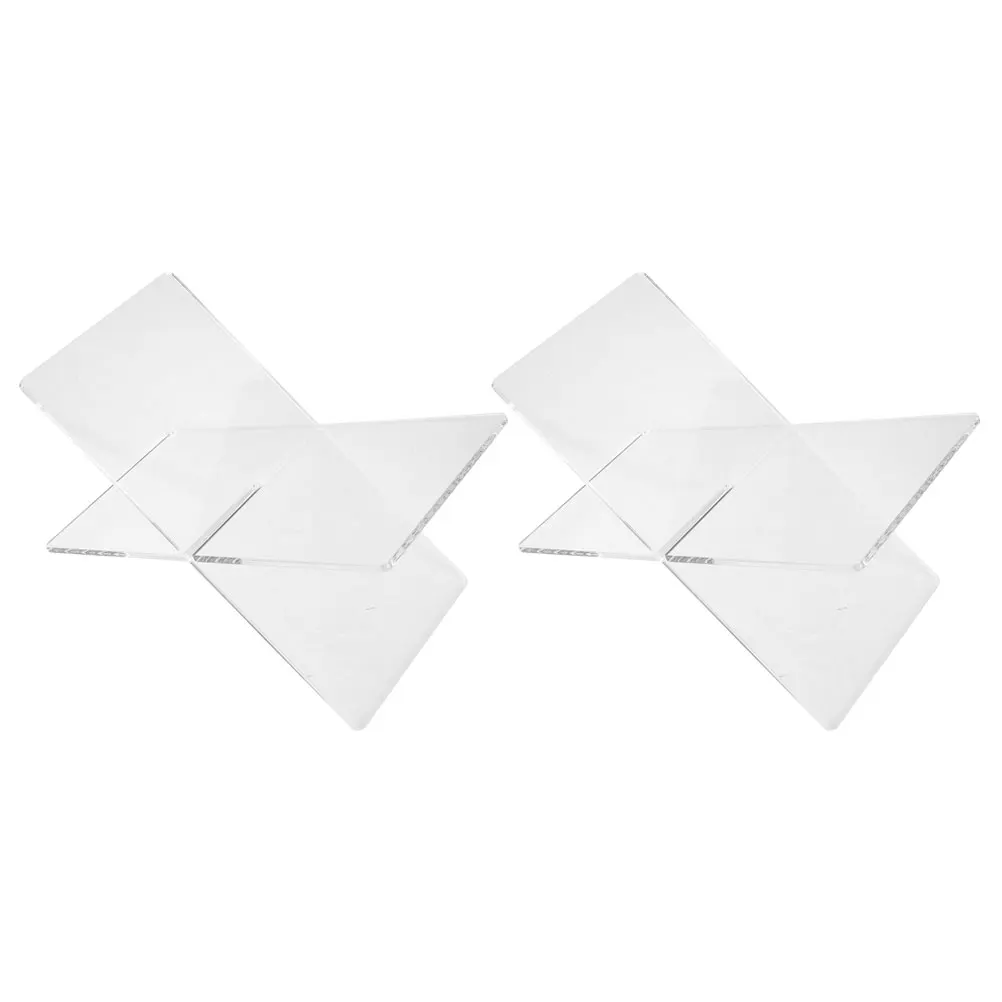 

2pcs Acrylic Book Holder X Shape Bookshelf Display Stand for Reading Desk Home Office Stable Base Bookstand Record Rack Desktop