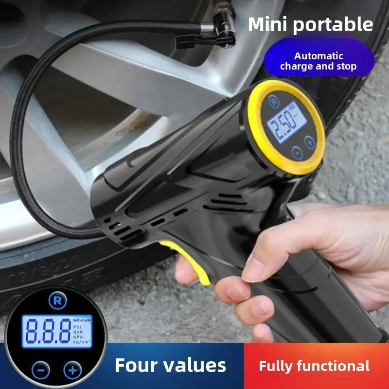 

120W Car Air Pump Handheld Air Compressor Portable Tire Inflator Pressure Gauge With LED Light For Car Motorcycle Bicycle Tires