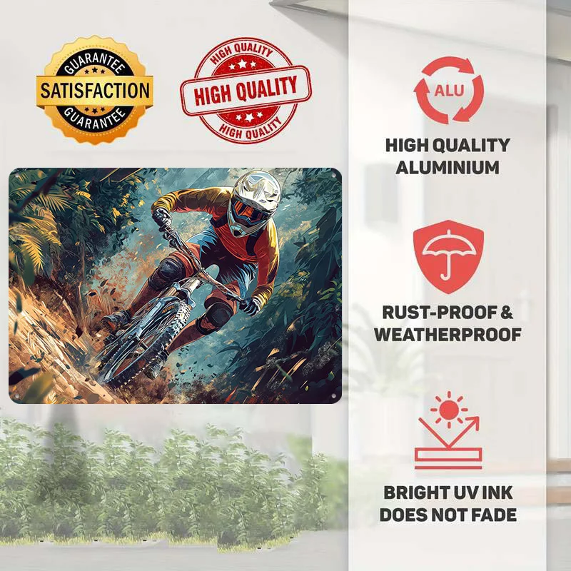 Sporting Prowess 3D Printed Texture Poster Personalized Wall Art Retro Metal Tin Signs for Setup Decorations Garage Accessories