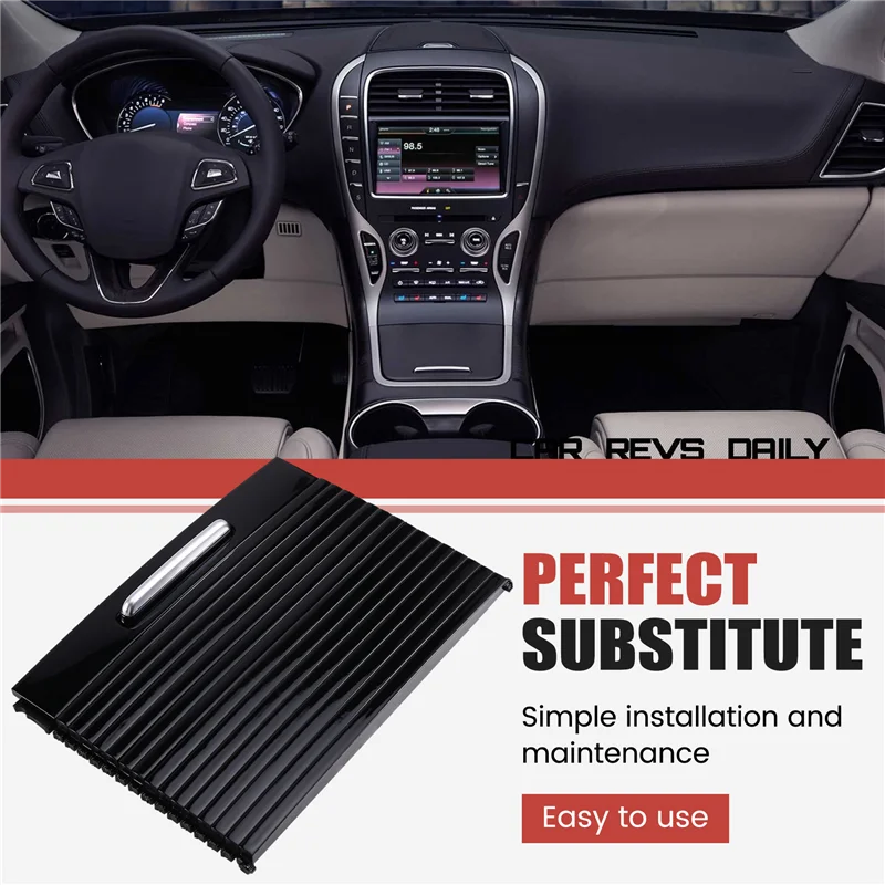

Durable-Cups Holder Slide Roller Blind For Lincoln MKX 15-18 Armrest Box Roller Blind Water Cup Holder Roller Curtain Cup Holder