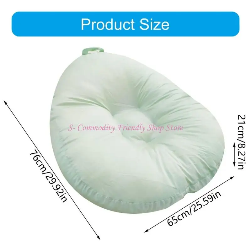85AE Portable Lie Feeding Pillow Cotton Sateen Fabric Machine Washable Compact Design