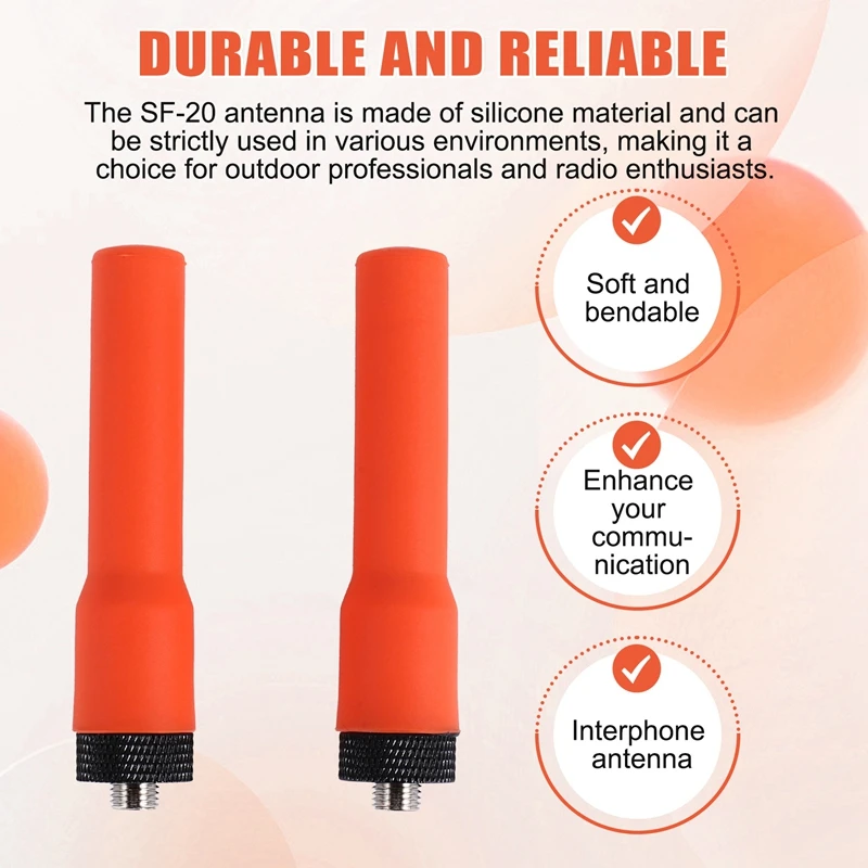 Мягкая антенна для рации SF-20 Мини-короткая антенна SMA-F Двухдиапазонная УКВ УВЧ для радио UV-K6 UV-21 UV-17 UV-18Pro Max