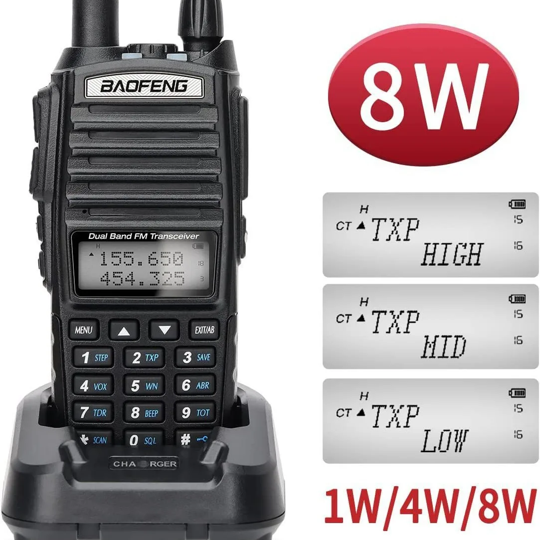BaoFeng UV-82 Walkie Talkie Dual Band Transceiver High Power 8W Fernradio Amateurfunk Mobiler VHF UHF Transceiver