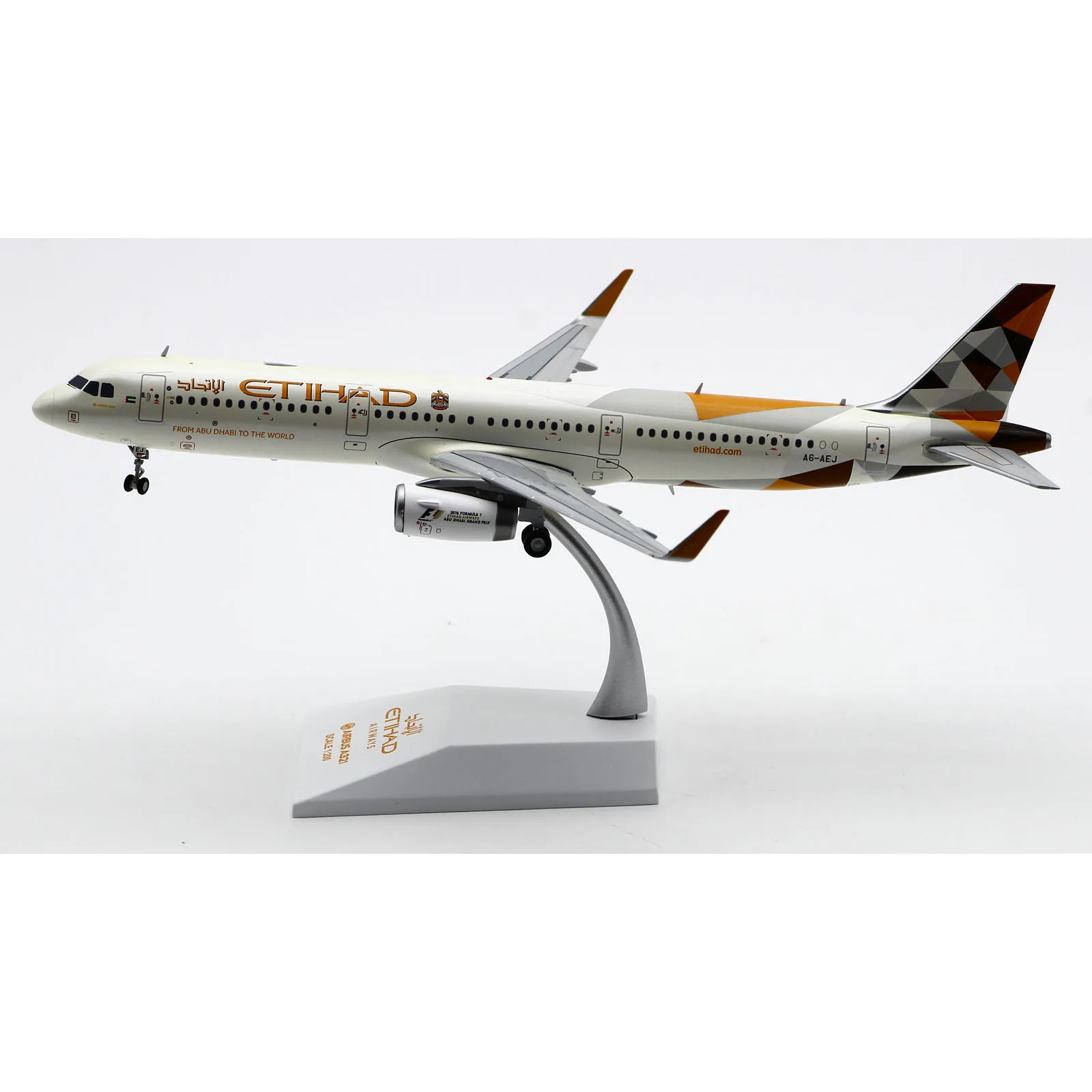 LH2402 Alloy Collectible Plane Gift JC Wings 1:200 Etihad Airways Airbus A321 Diecast Aircraft JET Model A6-AEJ With Stand