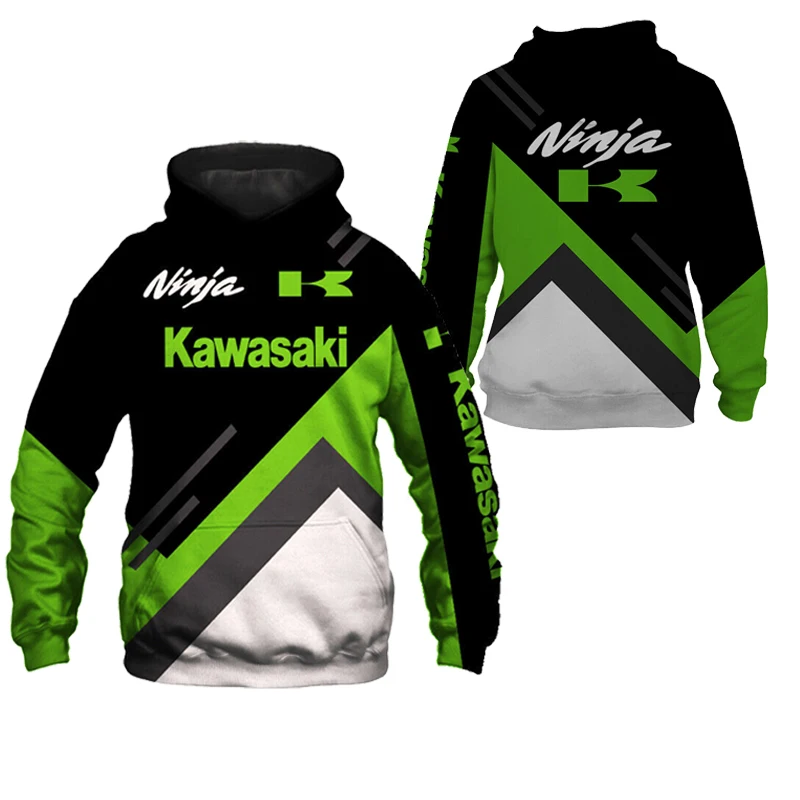 Kawasaki High-quality Mens Clothing Extreme Sports Oversized Hoodie Sweatshirt Racing Suit Street Child Unisex Motorcycle Men's