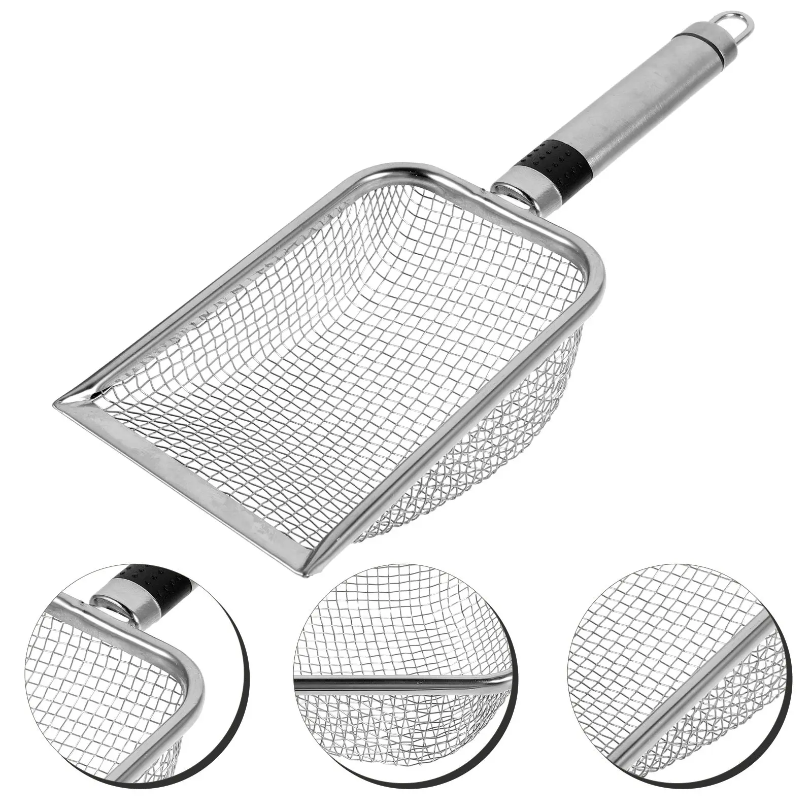 Stainless Steel Shovel Mesh Cleaning Shell Sifter Beach Play Portable Shovel Tool Handheld Toy Tool 3 8mm Strainer