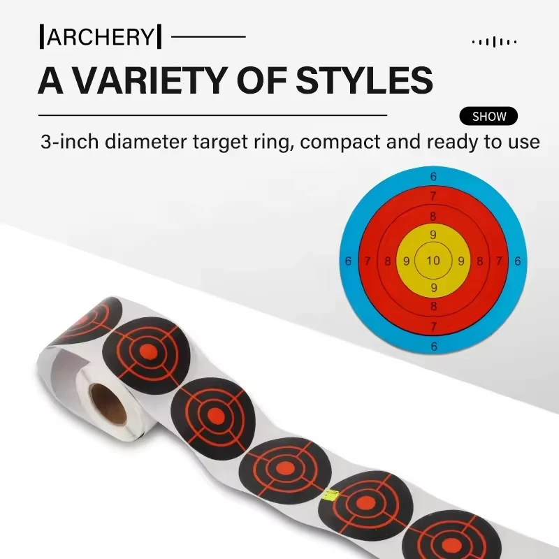 2PCS Adhesive Target Stickers 200 Sheets Shooting Splatter Target Stickers Roll Archery 3 Inches Target Face Stickers Roll