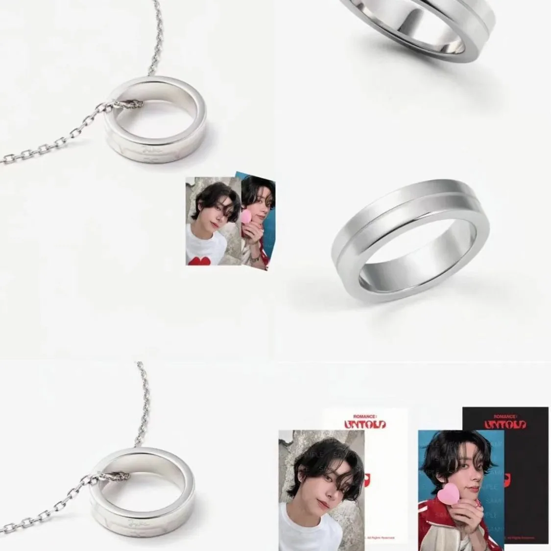 Idol Boy Group Ringnecklace ROMANCE UNTOLD JAY SUNGHOON SUNOO NI-KI HEESEUNG JAKE JUNGWON Ring Pendant Necklace Fans Gift